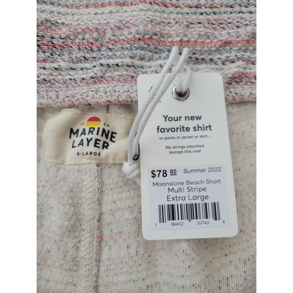 NWT Marine Layer Moonstone Beach Shorts Multicolor Stripe Men's XL 6